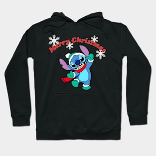 Cute Blue Alien Christmas Jumper Hoodie